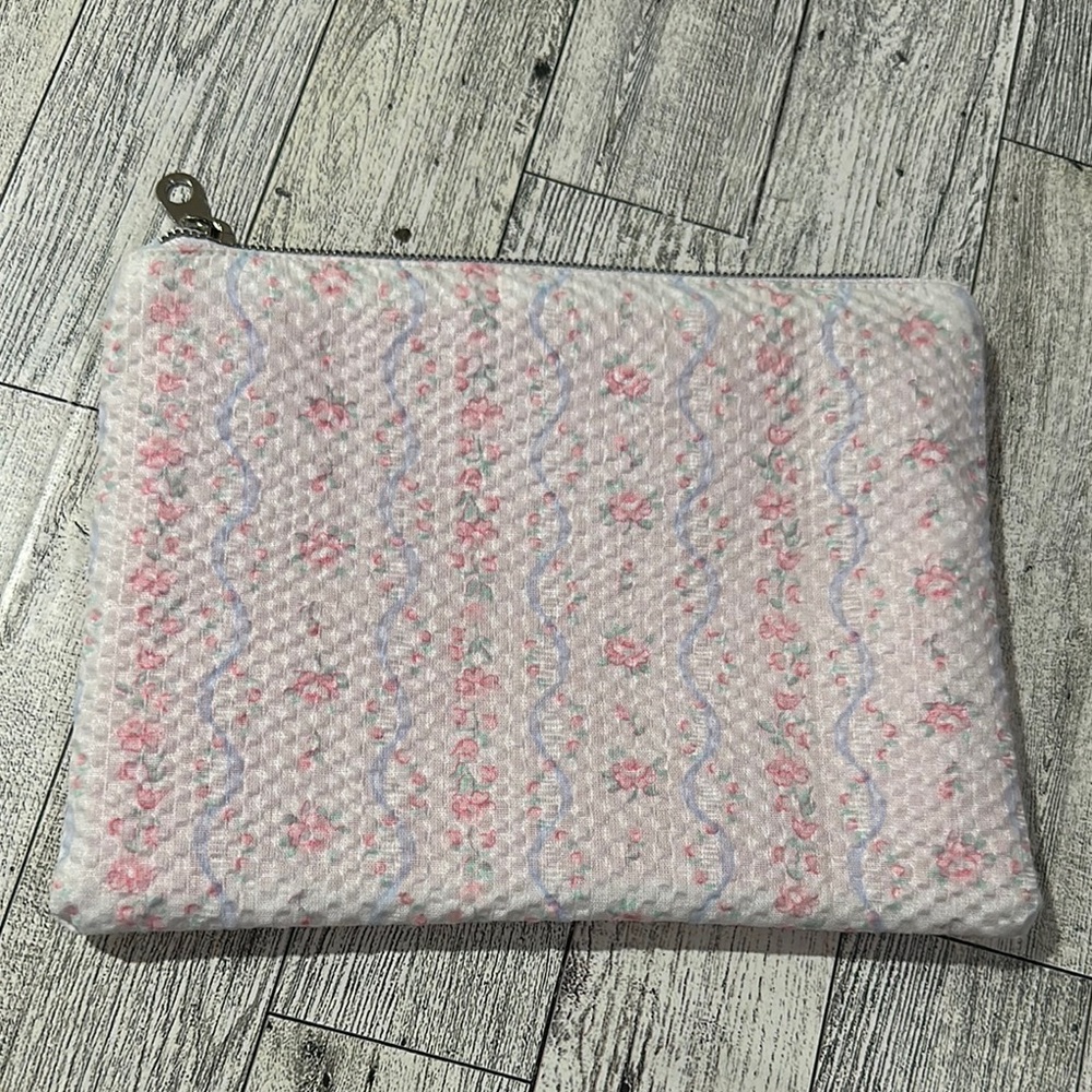 Handmade Pink and White Patterned Women's Clutch